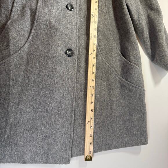 Vintage Alorna Women's Wool Gray Coat USA Made Minimalist Comfort Casual Office - Picture 5 of 10